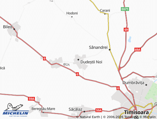 MICHELIN Dudeștii Noi map - ViaMichelin