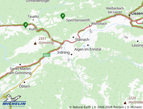 MICHELIN Irdning-Donnersbachtal map - ViaMichelin