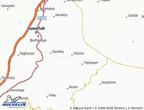 MICHELIN Gürece map - ViaMichelin
