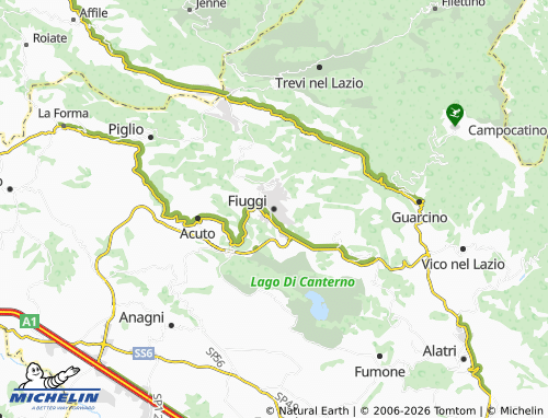 MICHELIN Fiuggi map - ViaMichelin
