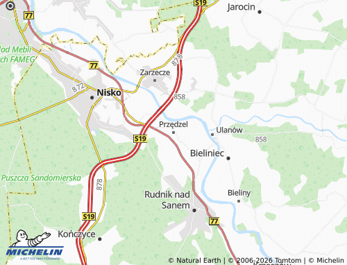 MICHELIN Przędzel map - ViaMichelin