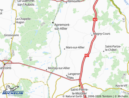 Carte MICHELIN Mars-sur-Allier - ViaMichelin
