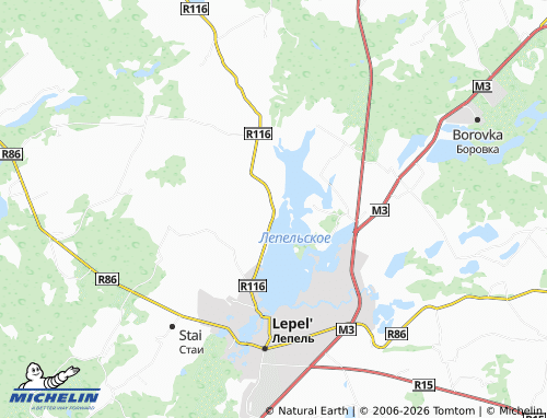 Carte MICHELIN Staryy Lepel' - ViaMichelin