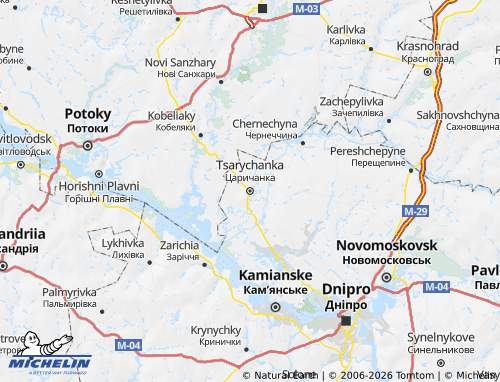 Mappa MICHELIN Dniprovskyi raion - ViaMichelin