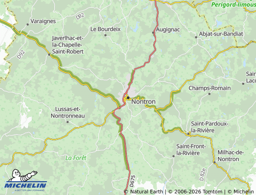 MICHELIN Nontron map - ViaMichelin