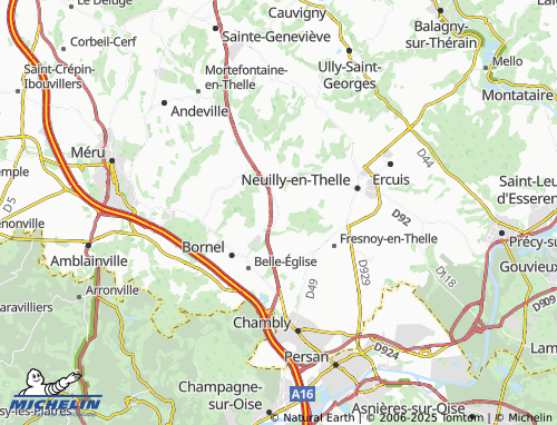 Carte MICHELIN Puiseux-le-Hauberger - ViaMichelin