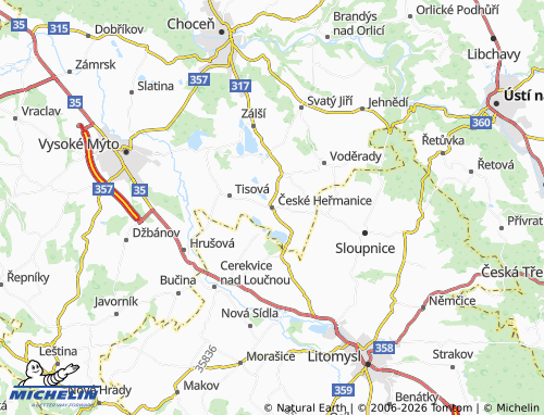 Mappa MICHELIN České Heřmanice - ViaMichelin