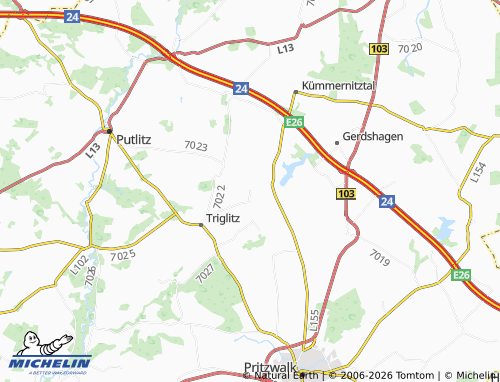 MICHELIN Klein Triglitz map - ViaMichelin