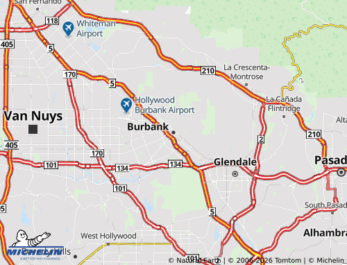 Mappa MICHELIN Burbank - ViaMichelin