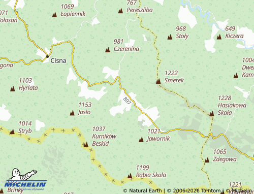 MICHELIN Smerek map - ViaMichelin