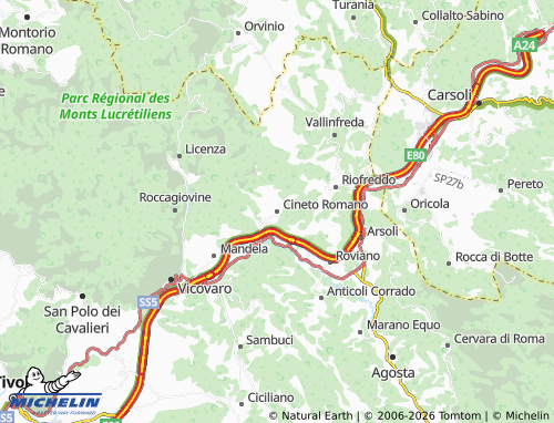 MICHELIN-Landkarte Cineto Romano - ViaMichelin