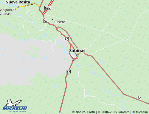 MICHELIN-Landkarte Ejido Sabinas - ViaMichelin