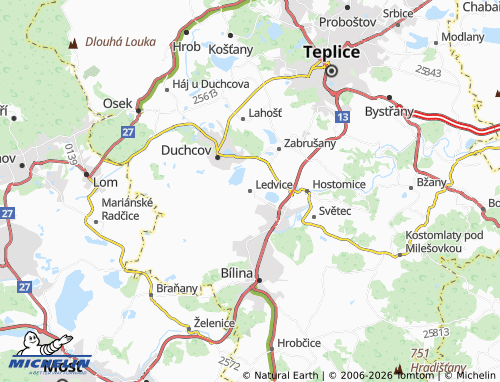 Mappa MICHELIN Ledvice - ViaMichelin