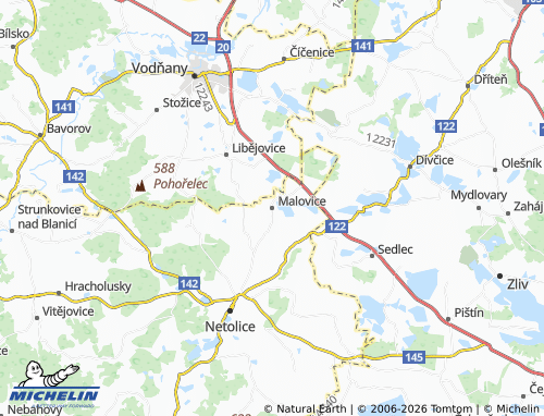Kaart MICHELIN Malovice - ViaMichelin