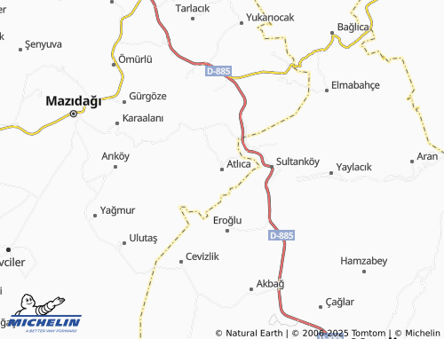 MICHELIN Atlıca map - ViaMichelin