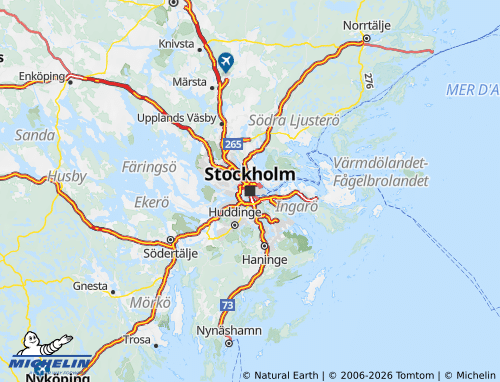 MICHELIN-Landkarte Stockholm - ViaMichelin