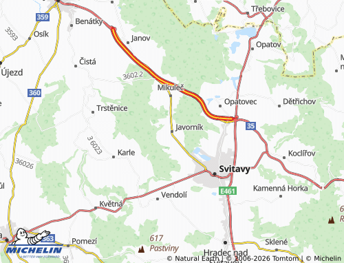 Mapa MICHELIN Javorník - ViaMichelin