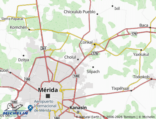 MICHELIN Cholul map - ViaMichelin