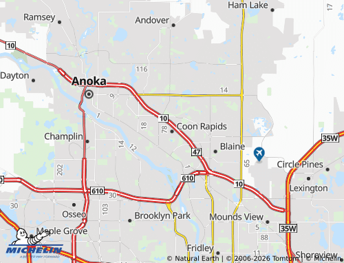 Mappa MICHELIN Coon Rapids - ViaMichelin