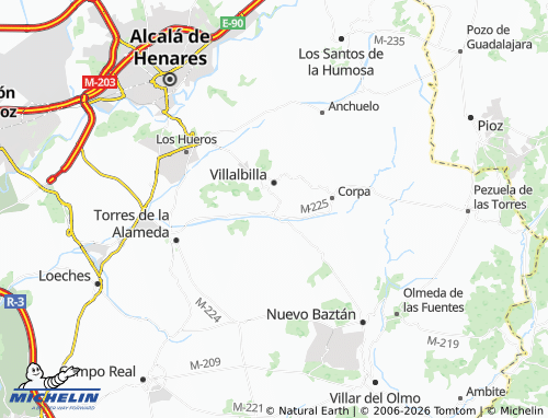 MICHELIN-Landkarte Valverde de Alcalá - ViaMichelin