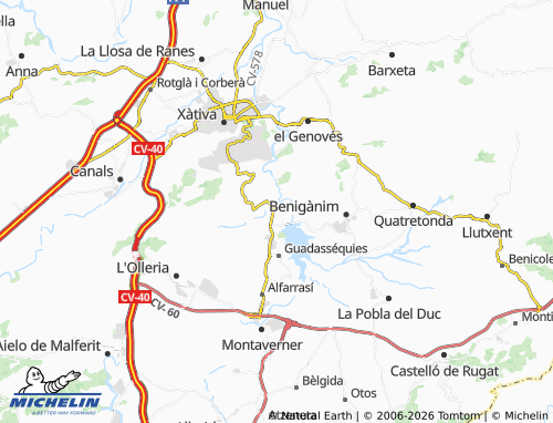 MICHELIN Bellús map - ViaMichelin