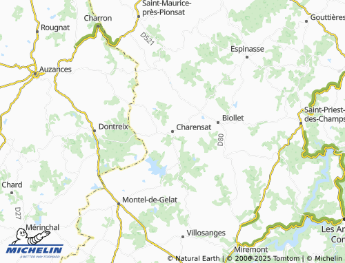 MICHELIN Charensat map - ViaMichelin