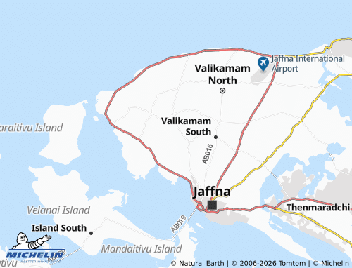 Mapa MICHELIN Manipay West - ViaMichelin