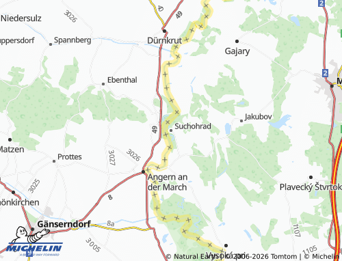 MICHELIN Suchohrad map - ViaMichelin
