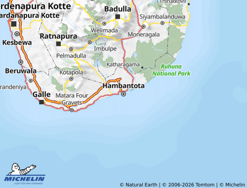 MICHELIN Hambantota map - ViaMichelin