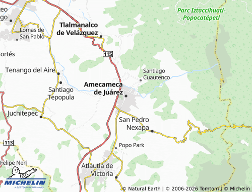 Carte MICHELIN Amecameca de Juárez - ViaMichelin