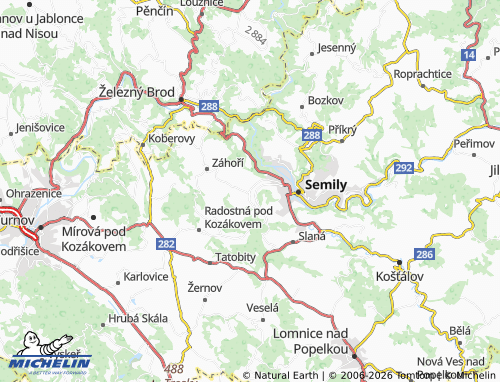 MICHELIN Chuchelna map - ViaMichelin