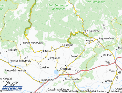 MICHELIN Cesseras map - ViaMichelin