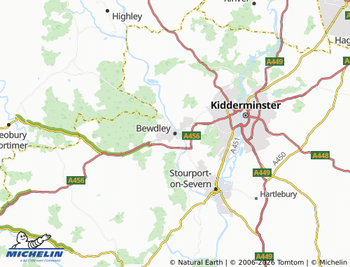Carte MICHELIN Bewdley - ViaMichelin