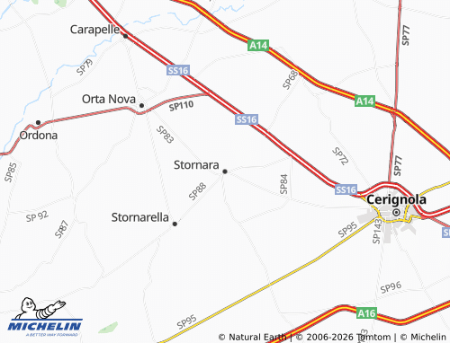 MICHELIN Stornara map - ViaMichelin