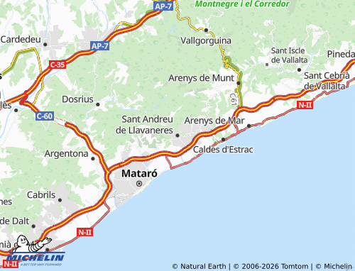 Carte MICHELIN Sant Andreu de Llavaneres - ViaMichelin
