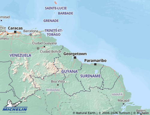 Carte MICHELIN Guyana - ViaMichelin
