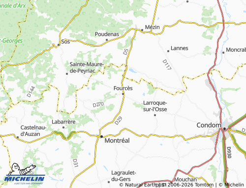 MICHELIN Fourcès map - ViaMichelin