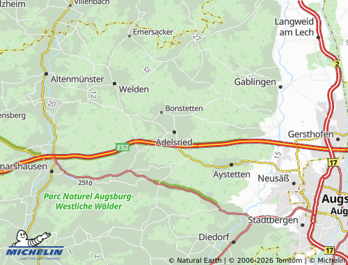 Mapa MICHELIN Adelsried - ViaMichelin