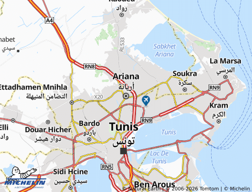 MICHELIN Aryanah map - ViaMichelin
