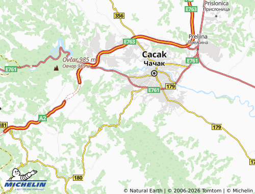 Mapa MICHELIN Jezdina - ViaMichelin