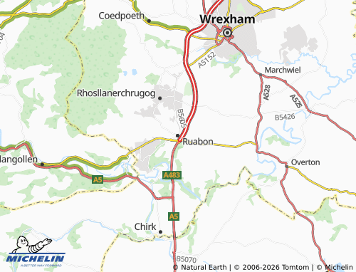 MICHELIN Ruabon map - ViaMichelin