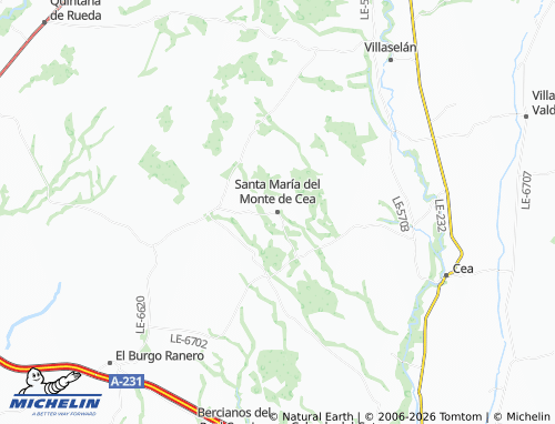 MICHELIN Santa María del Monte de Cea map - ViaMichelin