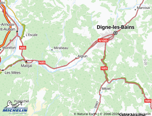 MICHELIN Aiglun map - ViaMichelin