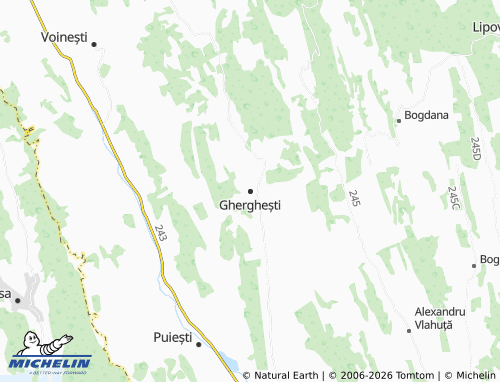 MICHELIN Gherghești map - ViaMichelin