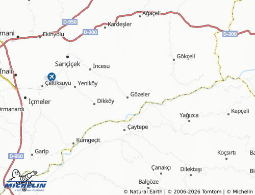 MICHELIN Gözeler map - ViaMichelin