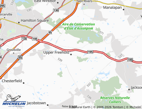 Mapa MICHELIN Upper Freehold - ViaMichelin