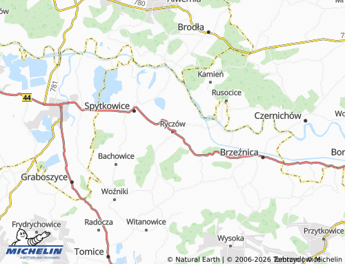 MICHELIN Ryczów map - ViaMichelin