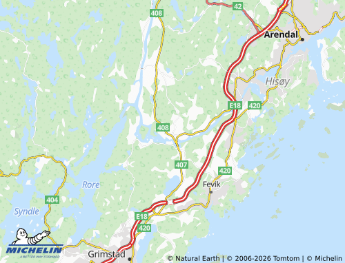 Kaart MICHELIN Rykene - ViaMichelin