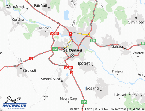 MICHELIN Suceava map - ViaMichelin