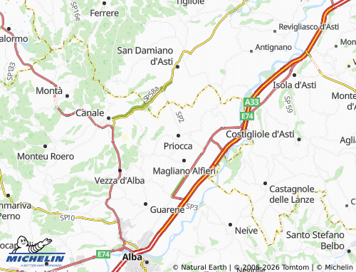 Mapa MICHELIN Priocca - ViaMichelin